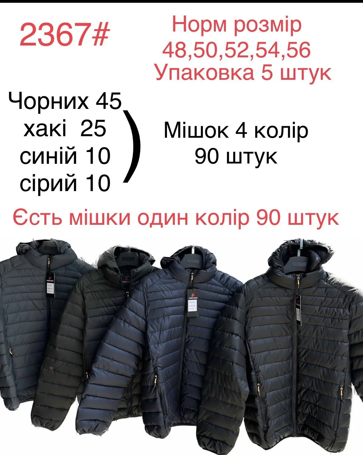 Чоловіча демісезонна стьобана куртка з капюшоном 2367