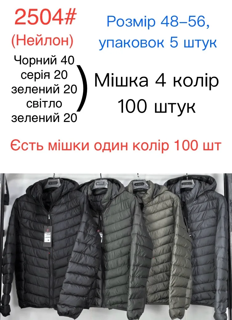 Чоловіча демісезонна стьобана куртка з капюшоном 2504