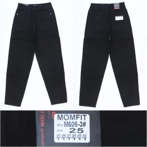 Жіночі джинси МОМ оптом RELUCKY M0606 чорні