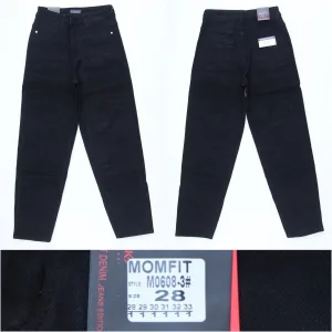 Жіночі джинси МОМ оптом RELUCKY M0608 чорні