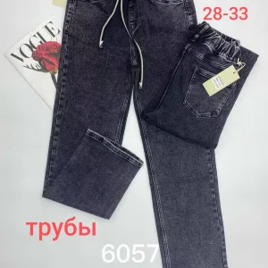 Жіночі джинси оптом MEECAIOO труби графітові мод. М6057