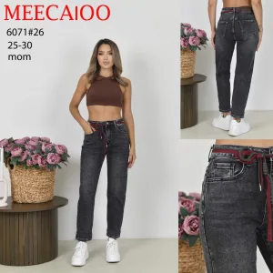 Жіночі джинси оптом MEECAIOO мом графітові мод. 6071#26