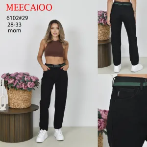 Жіночі джинси оптом MEECAIOO мом чорні мод. М6102