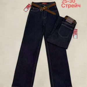 Жіночі джинси оптом Vanver F2120 прямі темно-сині стрейч 25–30