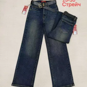 Жіночі джинси оптом Vanver F2079 прямі темно-сині стрейч 25–30