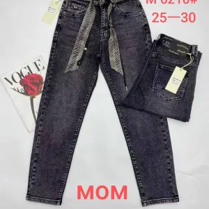 Жіночі джинси оптом MEECAIOO M6210 Mom сірі 25–30