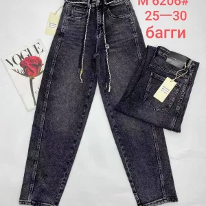 Жіночі джинси оптом MEECAIOO M6206 Baggy сірі 25–30