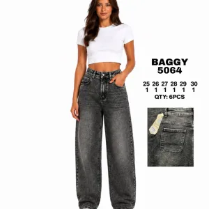 Жіночі джинси VINDASION 5064 BAGGY стрейч 25–30 оптом