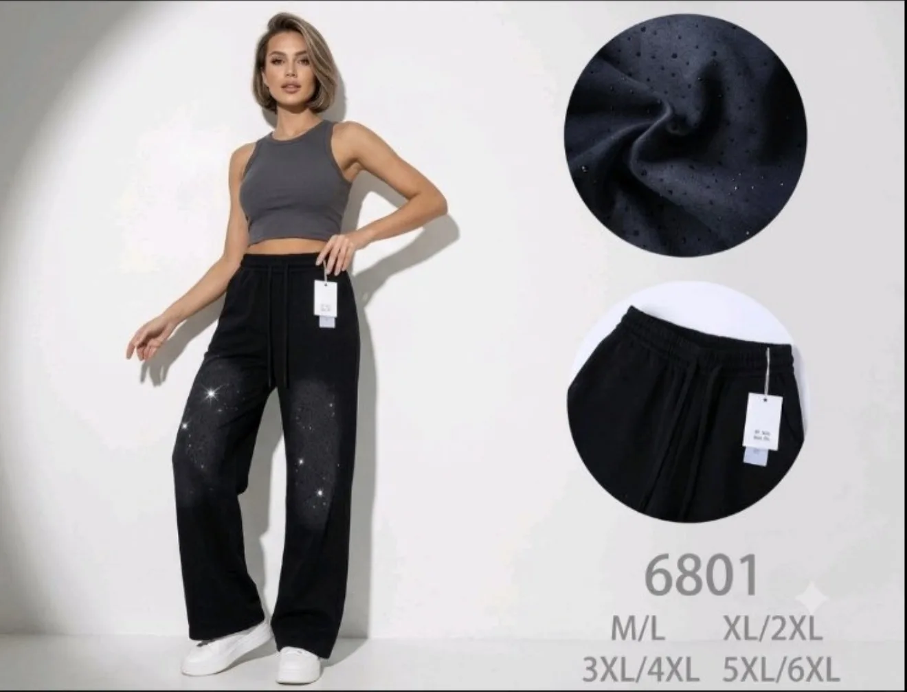 Жіночі брюки з камінням оптом, M-6XL