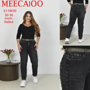 Жіночі джинси MOM на байці оптом, модель 6118