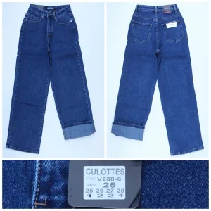 Жіночі джинси RELUCKY CULOTTES 238# сині, на байці, розміри 25–28 оптом