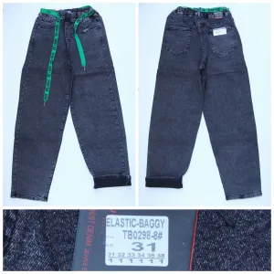 Жіночі джинси RELUCKY BAGGY 0298# сірі, на байці, розміри 31–38 оптом
