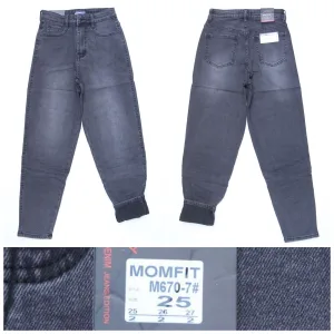 Жіночі джинси RELUCKY MOM M670-7 сірі, на байці, розміри 25–27 оптом