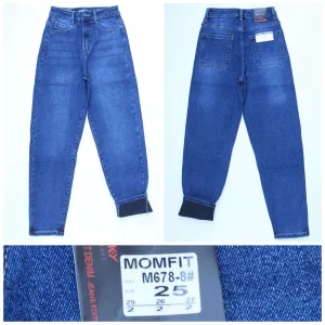 Жіночі джинси RELUCKY M678-8 MOM на байці, розміри 25–27 оптом