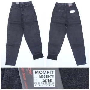 Жіночі джинси RELUCKY M0568-7 MOM на байці, розміри 28–33 оптом