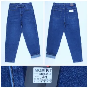 Жіночі джинси RELUCKY M0551-5 Mom Fit на байці, розміри 31–38 оптом