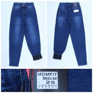 Жіночі джинси RELUCKY M663-6 Mom Fit на байці, розміри 25–30 оптом