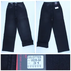 Жіночі джинси RELUCKY V039-5 Culottes на меху, розміри 31–38 оптом