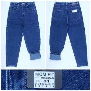 Жіночі джинси RELUCKY 0550# MOM FIT на байці, розміри 31–38 оптом