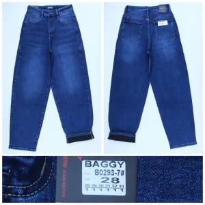 Жіночі джинси RELUCKY B0293-7# BAGGY на байці, розміри 28–33 оптом
