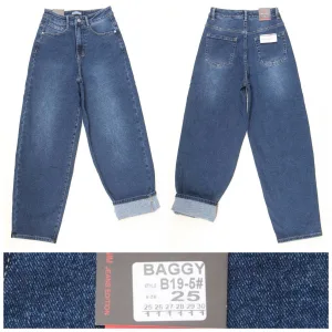 Жіночі джинси RELUCKY B19-5 BAGGY на байці, розміри 25–30 оптом