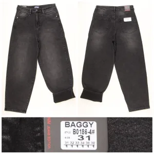 Жіночі джинси RELUCKY B0186-4 BAGGY на байці, розміри 31–38 оптом