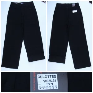 Жіночі джинси RELUCKY 0386 Culottes чорні на байці, розміри 31–38 оптом