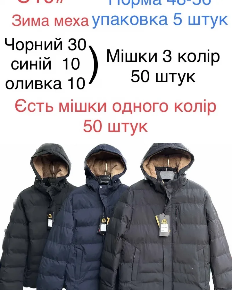 Чоловіча зимова куртка з хутряним утепленням оптом, модель C19