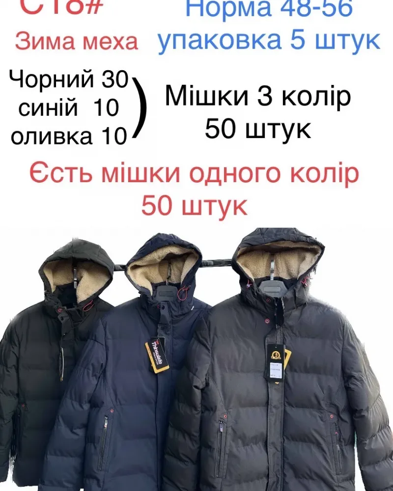 Чоловіча зимова куртка з хутряним утепленням оптом, модель C18