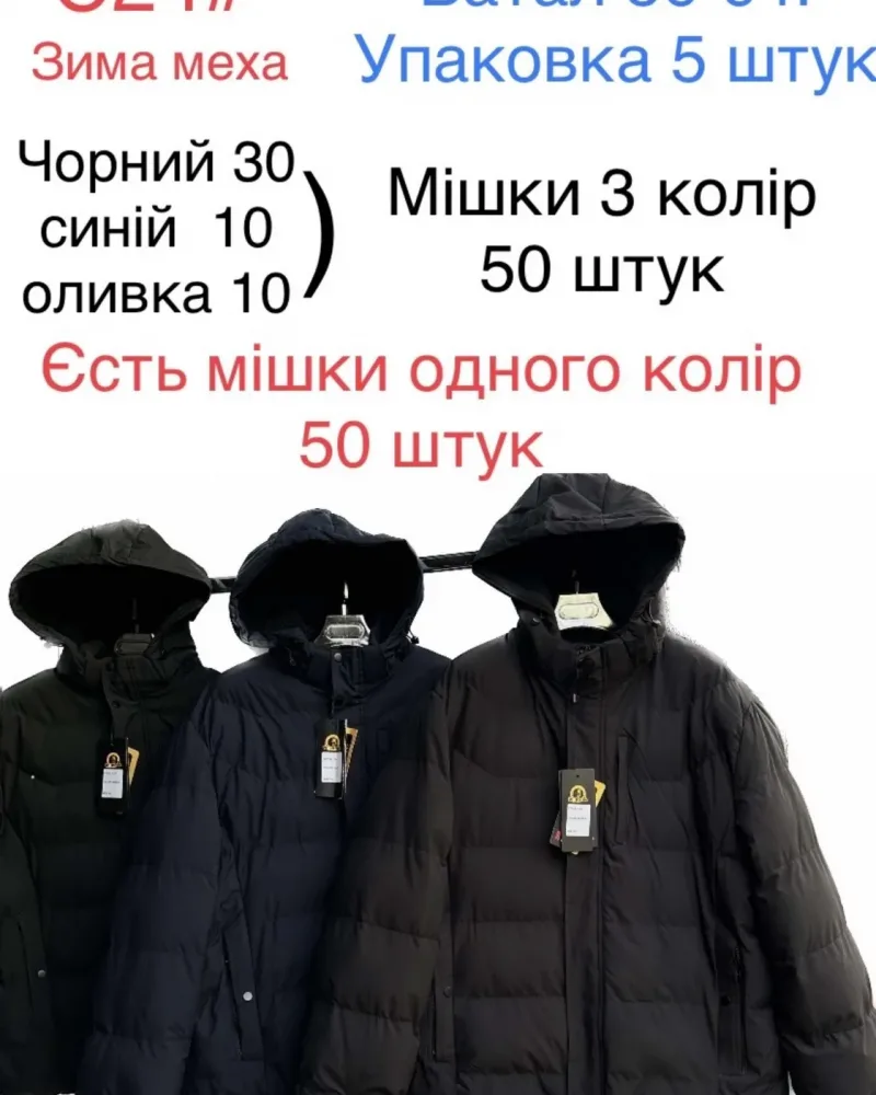 Чоловіча зимова куртка батал з хутряним утепленням оптом, модель C24